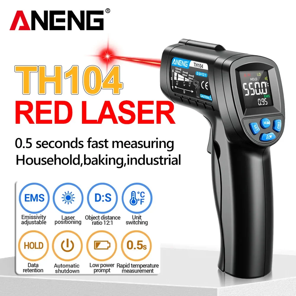 Industrial Laser Thermometer - ANENG TH104 Ręczny termometr na podczerwień