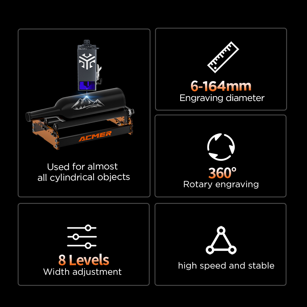 ACMER M3 Laserowy wałek obroto – Rotary Axis Laser Engraver recenzja i cena
